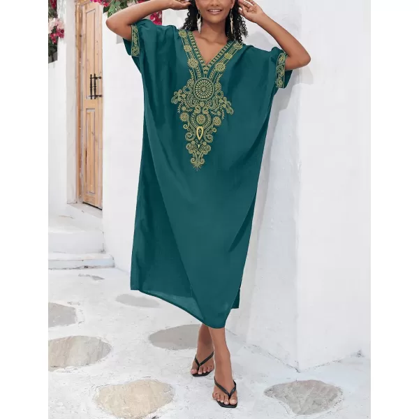 Bsubseach Caftan Cover Up for Swimwear Women Plus Size Kaftan Swimsuit Coverup Embroidery