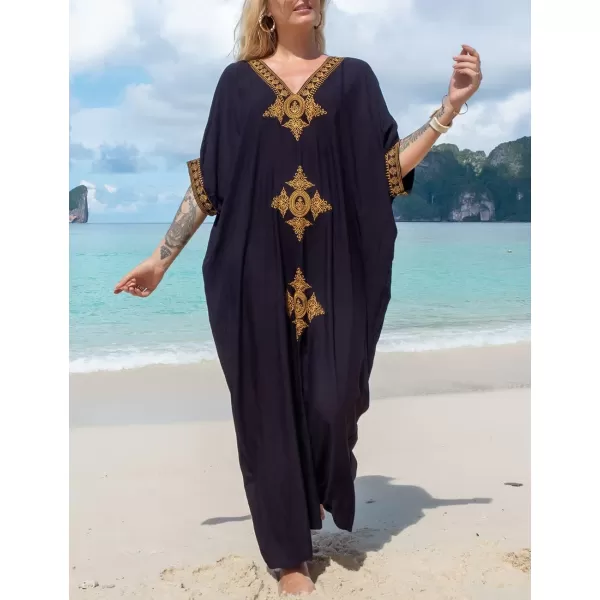 Bsubseach Caftan Cover Up for Swimwear Women Plus Size Kaftan Swimsuit Coverup Embroidery