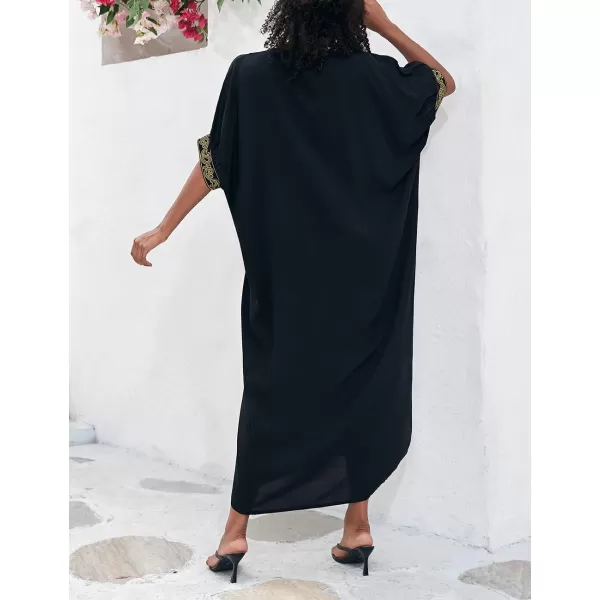 Bsubseach Caftan Cover Up for Swimwear Women Plus Size Kaftan Swimsuit Coverup Embroidery