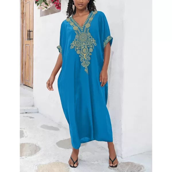 Bsubseach Caftan Cover Up for Swimwear Women Plus Size Kaftan Swimsuit Coverup Embroidery