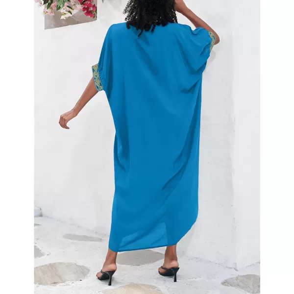Bsubseach Caftan Cover Up for Swimwear Women Plus Size Kaftan Swimsuit Coverup Embroidery