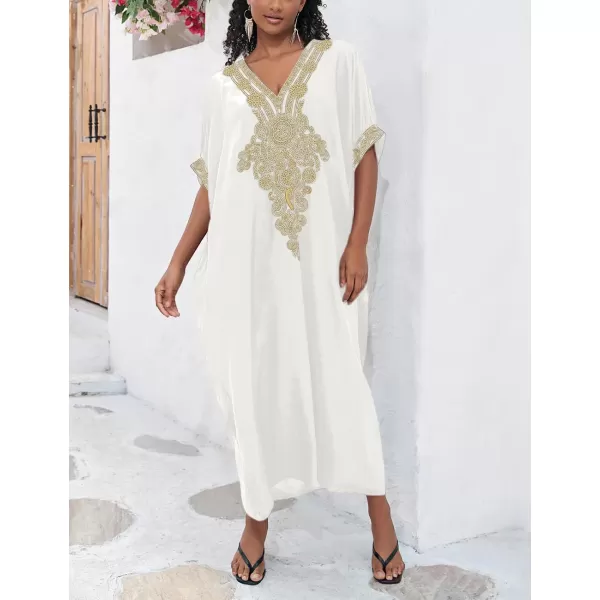 Bsubseach Caftan Cover Up for Swimwear Women Plus Size Kaftan Swimsuit Coverup Embroidery