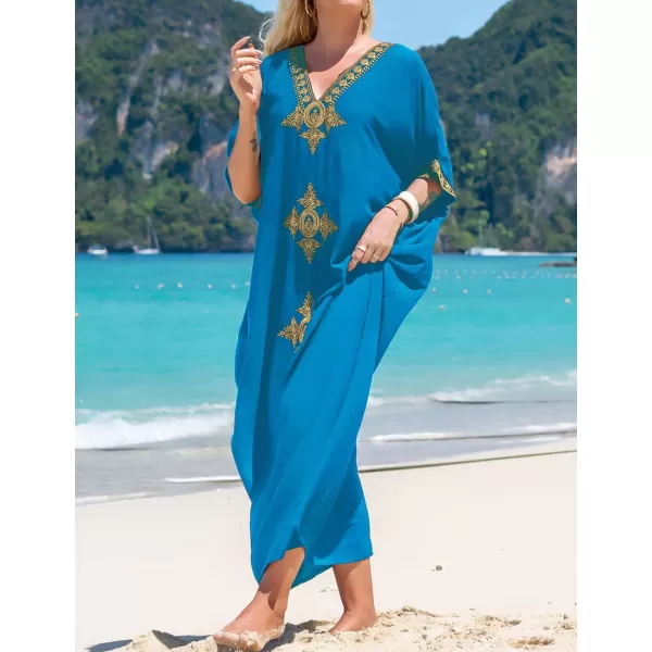 Bsubseach Caftan Cover Up for Swimwear Women Plus Size Kaftan Swimsuit Coverup Embroidery