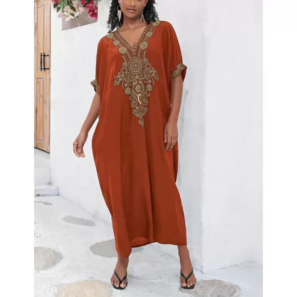 Bsubseach Caftan Cover Up for Swimwear Women Plus Size Kaftan Swimsuit Coverup Embroidery