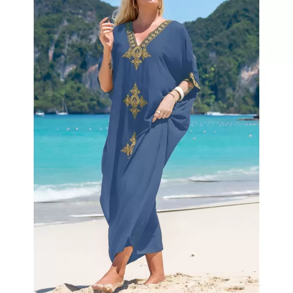 Bsubseach Caftan Cover Up for Swimwear Women Plus Size Kaftan Swimsuit Coverup Embroidery