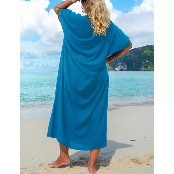 Bsubseach Caftan Cover Up for Swimwear Women Plus Size Kaftan Swimsuit Coverup Embroidery