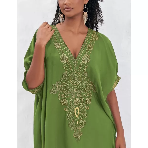 Bsubseach Caftan Cover Up for Swimwear Women Plus Size Kaftan Swimsuit Coverup Embroidery