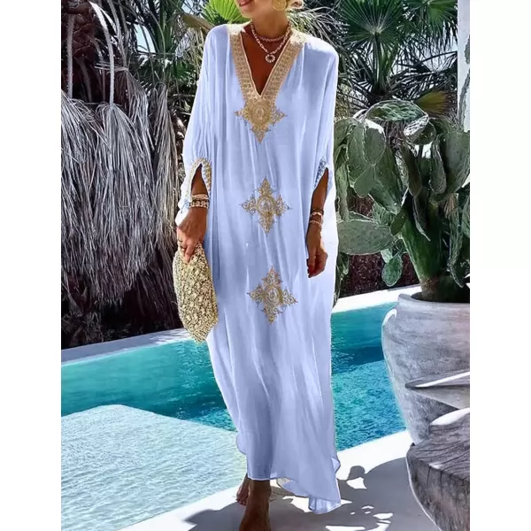 Bsubseach Caftan Cover Up for Swimwear Women Plus Size Kaftan Swimsuit Coverup Embroidery