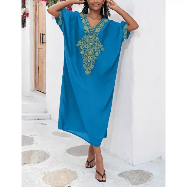 Bsubseach Caftan Cover Up for Swimwear Women Plus Size Kaftan Swimsuit Coverup Embroidery