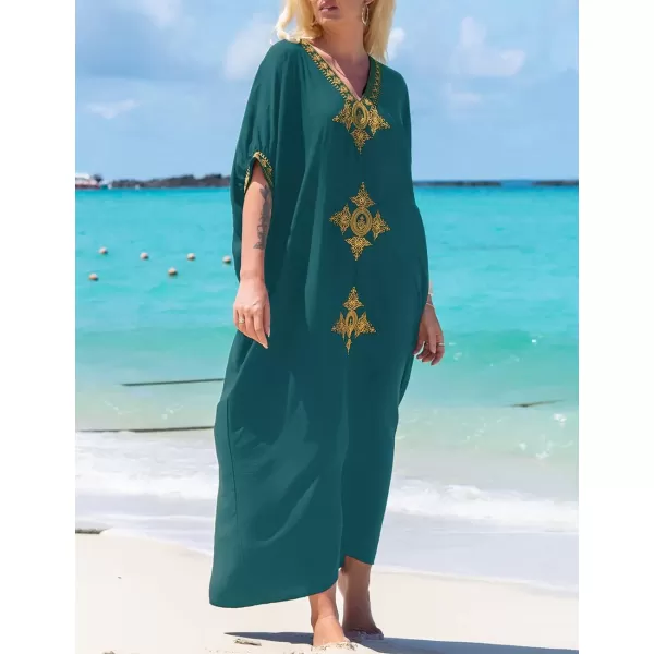 Bsubseach Caftan Cover Up for Swimwear Women Plus Size Kaftan Swimsuit Coverup Embroidery