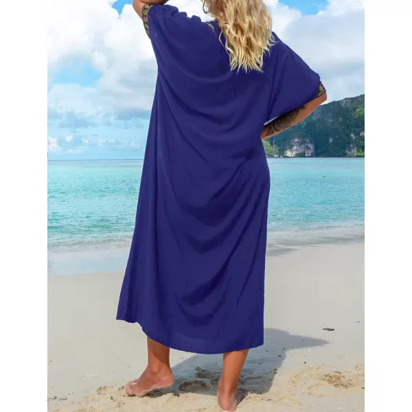 Bsubseach Caftan Cover Up for Swimwear Women Plus Size Kaftan Swimsuit Coverup Embroidery