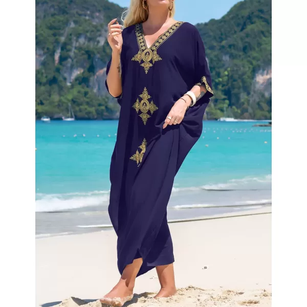Bsubseach Caftan Cover Up for Swimwear Women Plus Size Kaftan Swimsuit Coverup Embroidery