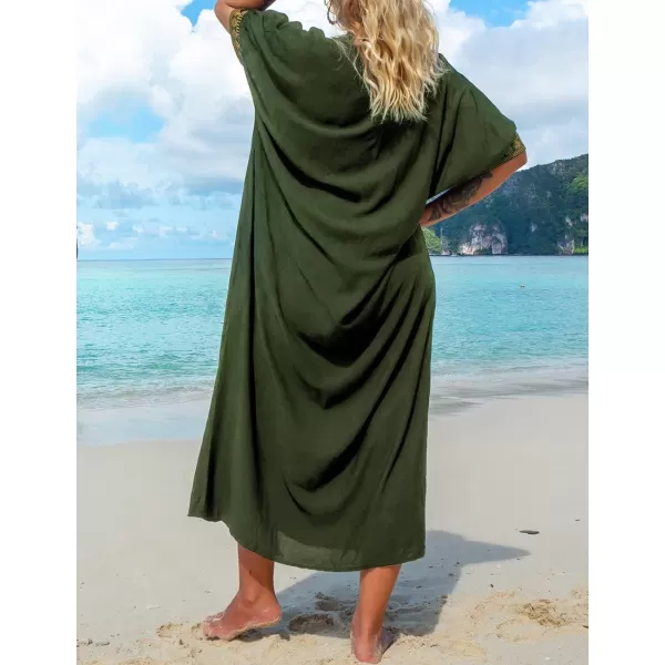 Bsubseach Caftan Cover Up for Swimwear Women Plus Size Kaftan Swimsuit Coverup Embroidery