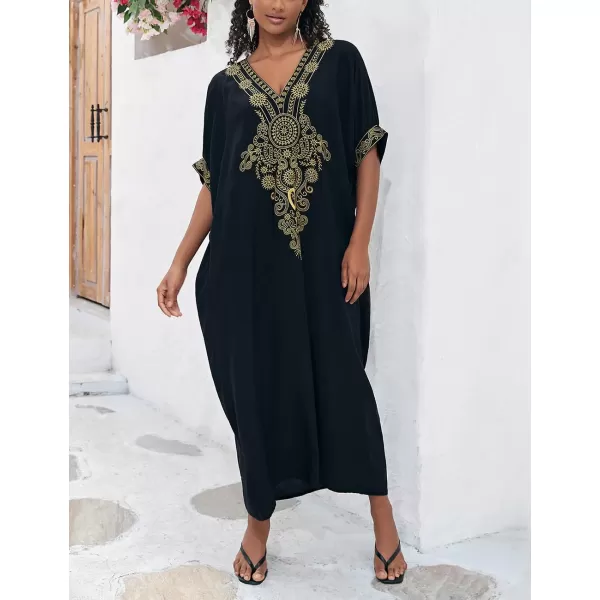 Bsubseach Caftan Cover Up for Swimwear Women Plus Size Kaftan Swimsuit Coverup Embroidery
