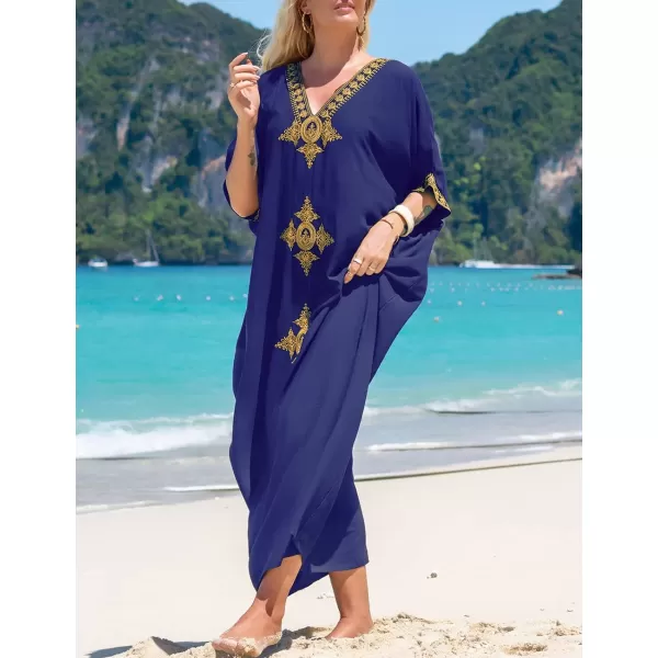 Bsubseach Caftan Cover Up for Swimwear Women Plus Size Kaftan Swimsuit Coverup Embroidery