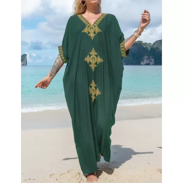 Bsubseach Caftan Cover Up for Swimwear Women Plus Size Kaftan Swimsuit Coverup Embroidery