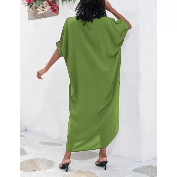 Bsubseach Caftan Cover Up for Swimwear Women Plus Size Kaftan Swimsuit Coverup Embroidery