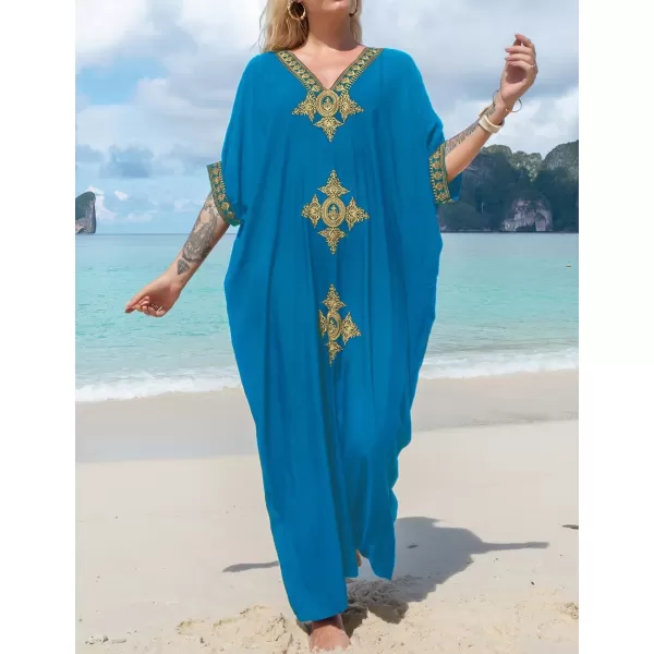 Bsubseach Caftan Cover Up for Swimwear Women Plus Size Kaftan Swimsuit Coverup Embroidery