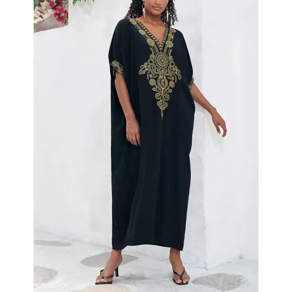 Bsubseach Caftan Cover Up for Swimwear Women Plus Size Kaftan Swimsuit Coverup Embroidery