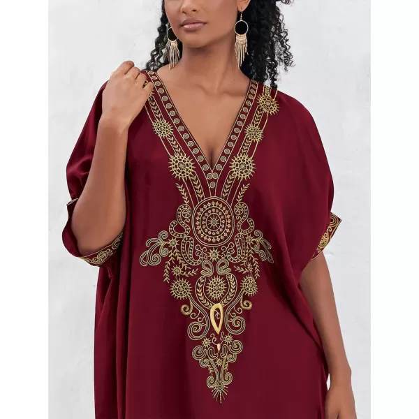 Bsubseach Caftan Cover Up for Swimwear Women Plus Size Kaftan Swimsuit Coverup Embroidery