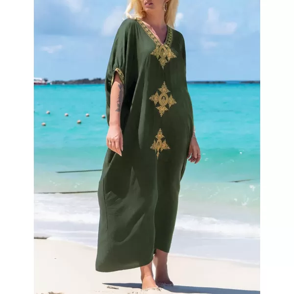 Bsubseach Caftan Cover Up for Swimwear Women Plus Size Kaftan Swimsuit Coverup Embroidery