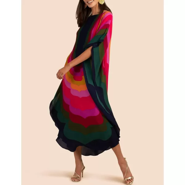 Bsubseach Colorful Kaftan Dresses for Women Plus Size Long Bathing Suit Cover Ups