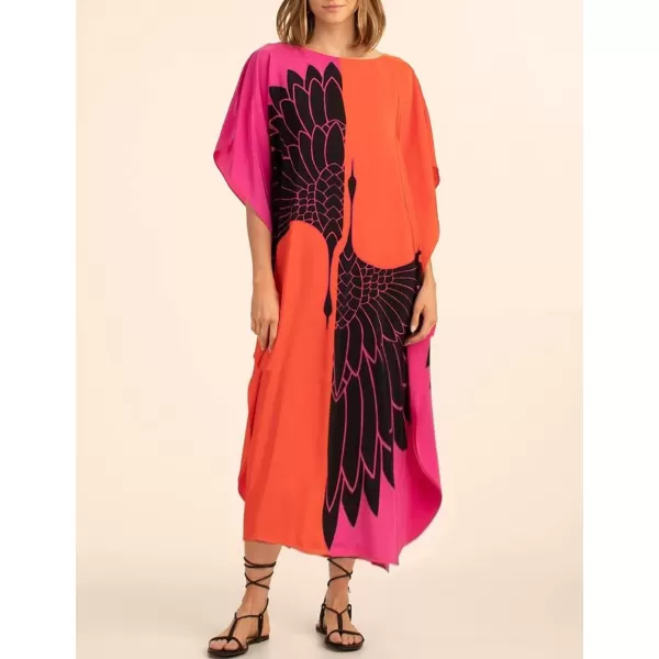 Bsubseach Colorful Kaftan Dresses for Women Plus Size Long Bathing Suit Cover Ups