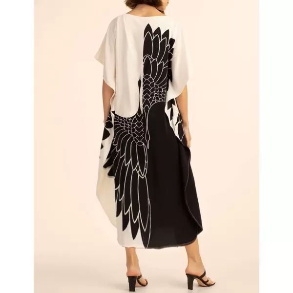 Bsubseach Colorful Kaftan Dresses for Women Plus Size Long Bathing Suit Cover Ups