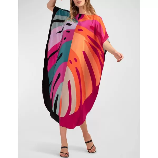 Bsubseach Colorful Kaftan Dresses for Women Plus Size Long Bathing Suit Cover Ups