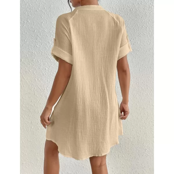 Bsubseach Cotton Swimsuit Cover Up for Women Button Down Bikini Coverups Beach Dress