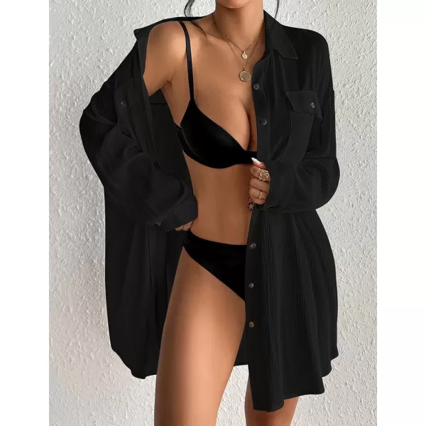 Bsubseach Cover Up Shirts for Women Button Down Swim Coverup Beach Casual Blouse Tops