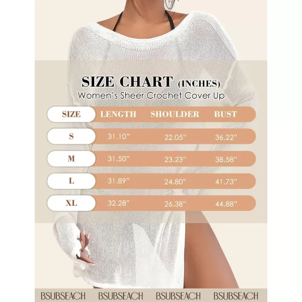 Bsubseach Crochet Cover Ups for Swimwear Women Beach Blouse Sheer Swim Coverups Mesh Knitted Dress