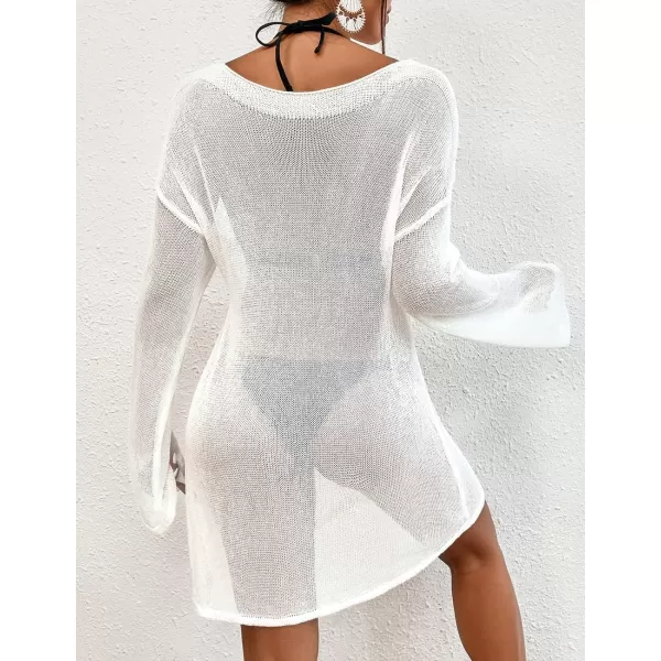Bsubseach Crochet Cover Ups for Women Sheer Beach Tops Sexy Mesh Summer Outfit