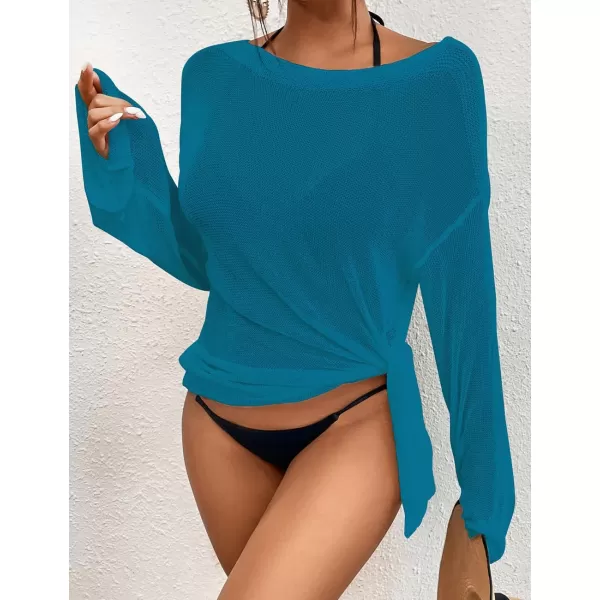 Bsubseach Crochet Cover Ups for Women Sheer Beach Tops Sexy Mesh Summer Outfit