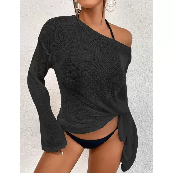 Bsubseach Crochet Cover Ups for Women Sheer Beach Tops Sexy Mesh Summer Outfit
