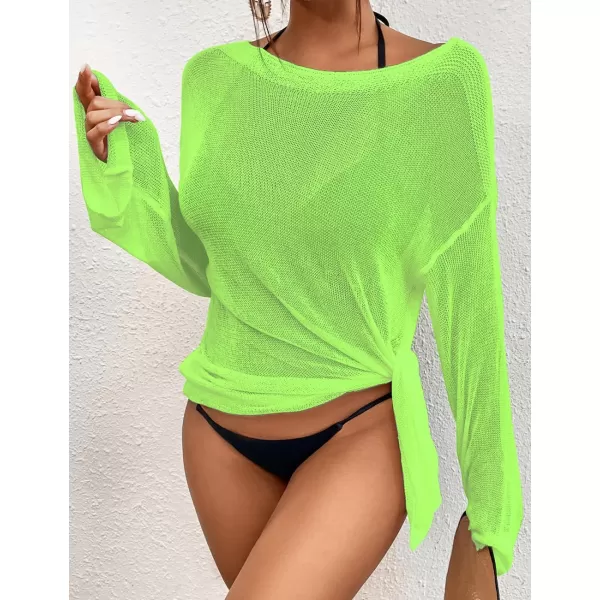 Bsubseach Crochet Cover Ups for Women Sheer Beach Tops Sexy Mesh Summer Outfit