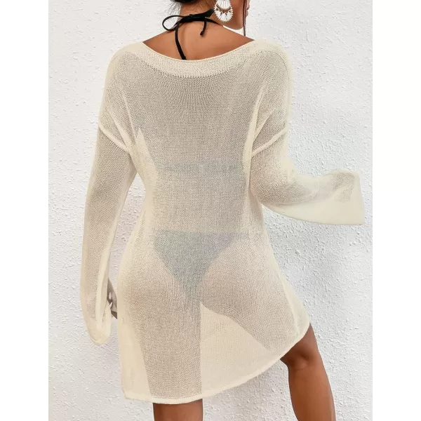 Bsubseach Crochet Cover Ups for Women Sheer Beach Tops Sexy Mesh Summer Outfit