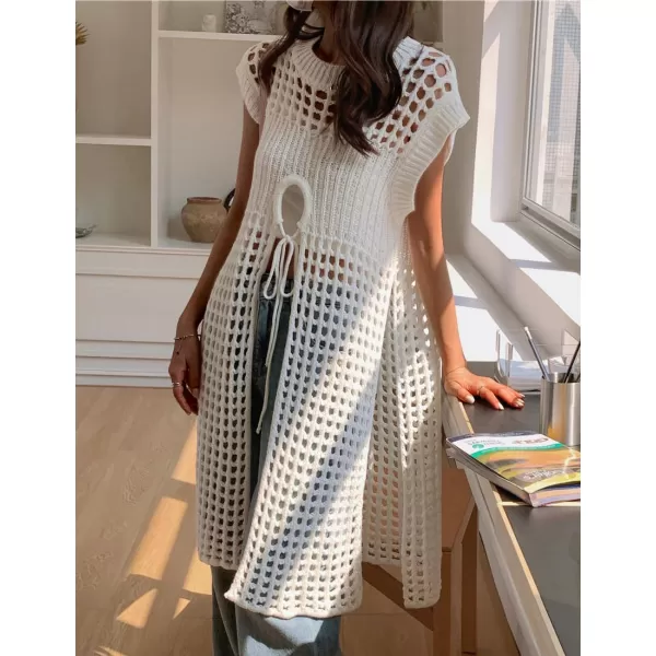 Bsubseach Crochet Coverups for Women Hollow Out Knit Beach Swimsuit Cover Up Summer Outfit