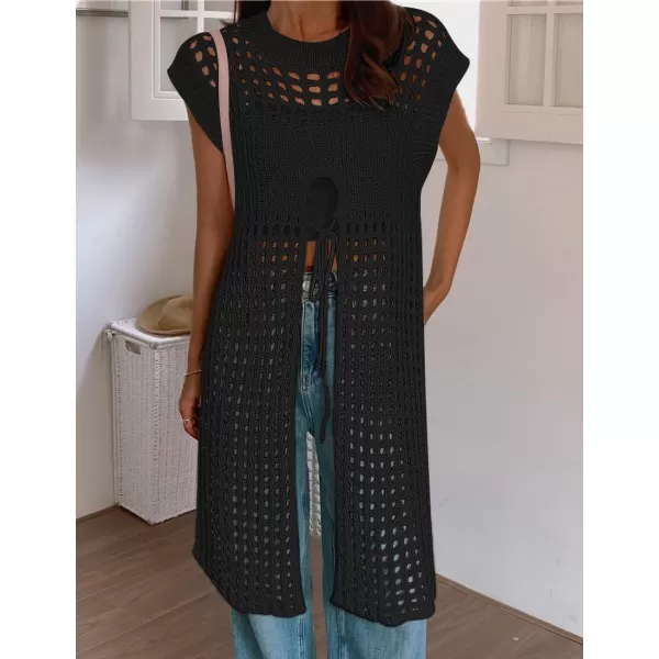 Bsubseach Crochet Coverups for Women Hollow Out Knit Beach Swimsuit Cover Up Summer Outfit