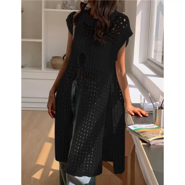 Bsubseach Crochet Coverups for Women Hollow Out Knit Beach Swimsuit Cover Up Summer Outfit