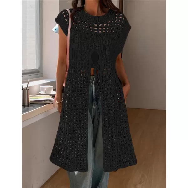 Bsubseach Crochet Coverups for Women Hollow Out Knit Beach Swimsuit Cover Up Summer Outfit