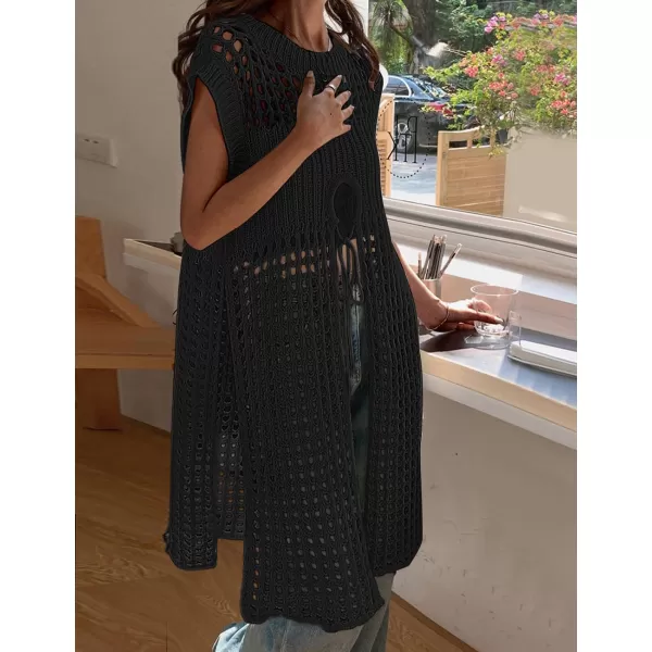 Bsubseach Crochet Coverups for Women Hollow Out Knit Beach Swimsuit Cover Up Summer Outfit