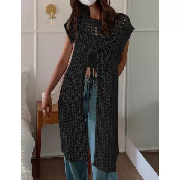 Bsubseach Crochet Coverups for Women Hollow Out Knit Beach Swimsuit Cover Up Summer Outfit