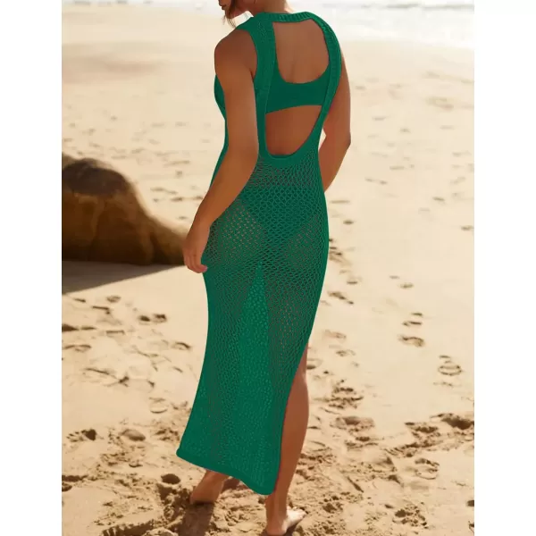 Bsubseach Crochet Swim Coverup Sleeveless Knitted Cover Up Dress