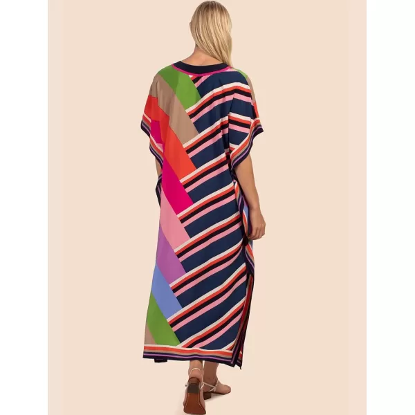 Bsubseach Ethnic Kaftan Dresses for Women Swimsuit Cover Up Resort Wear Printed Dress