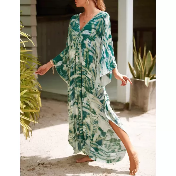 Bsubseach Kaftan Dresses Cover Up for Swimwear Women Plus Size Animal Print Caftan Resort Dress