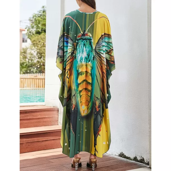 Bsubseach Kaftan Dresses Cover Up for Swimwear Women Plus Size Animal Print Caftan Resort Dress
