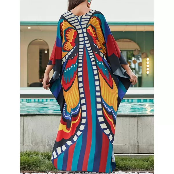 Bsubseach Kaftan Dresses Cover Up for Swimwear Women Plus Size Animal Print Caftan Resort Dress