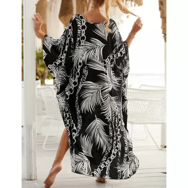 Bsubseach Kaftan Dresses Cover Up for Swimwear Women Plus Size Animal Print Caftan Resort Dress