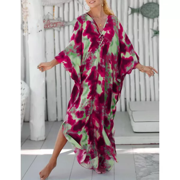 Bsubseach Kaftan Dresses Cover Up for Swimwear Women Plus Size Animal Print Caftan Resort Dress